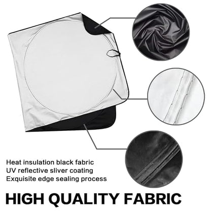 Pug Dog Windshield Sunshade for Car SUV Truck Foldable Uv Ray Reflector Front Window Sun Shade Visor Shield Cover -59" X 31" - color: Pug Dog