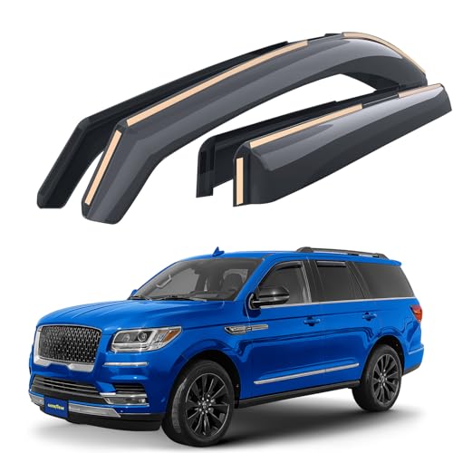 Goodyear Shatterproof in-Channel Window Deflectors for Lincoln Navigator 2018-2024, Rain Guards, Window Visors for Cars, Vent Deflector, Car Accessories, 4 pcs - GY008436 - color: For Navigator 18-24
