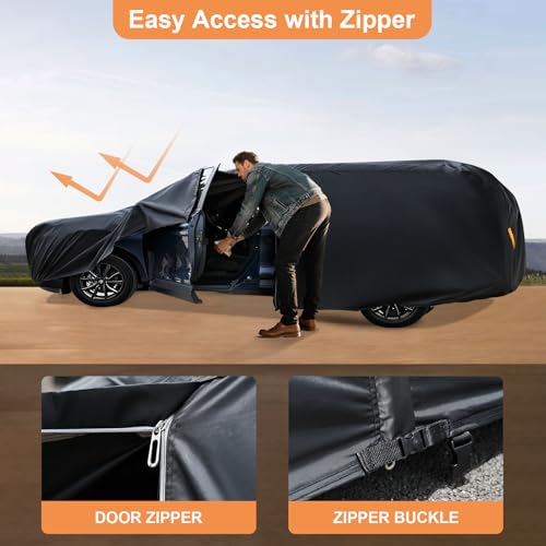 600D Waterproof Car Cover Custom Fit for Mazda MX5 Miata (1990-2025), Outdoor Car Cover Waterproof All Weather for Automobiles Sun Rain Snow Protection with Door Zipper - size: Custom Fit Mazda MX5