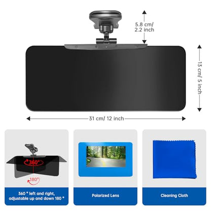 Sun Visor Extender for Cars, Upgraded Sun Visor Extender for Car Easy to Install, Universal UV400 Anti-Glare Protects from Glare, UV Rays, Snow Blindness for Safe Drivin, Clip on - size: Car Daytime-Upgraded