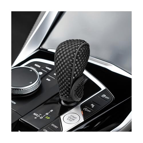 Car Gear Shift Knob Cover, Anti-Slip Manual Automatic Shifting Knob Gear Handle Stick Protection, Breathable Automotive Rod Lever Shifter Knobs Cover for SUV Truck RV (Black, Stick-on) - color: Black, size: Stick-on