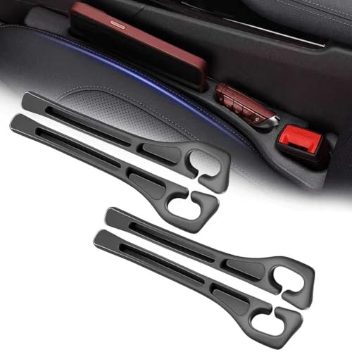 4PCS Car Seat Gap Filler Organizer, Universal Car Seat Gap Blocker with Storage Slot, Leak-Proof Seat Gap Plug for Car SUV Truck, Automotive Interior Accessories, Black