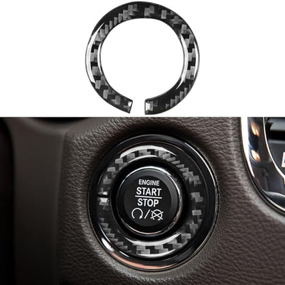 NVCNX Real Premium Carbon Fiber Accessories for Dodge Durango 2011-2020 2012 2013 2014 2015 2016 2017 2018 2019 Car Dash Push Engine Start Stop Button Ring Cover Interior Trim Sticker Decal 1PC - color: 2011-2020 Dash Push Engine Start Button Trim