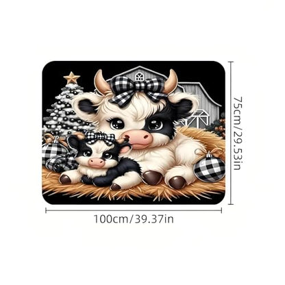 Universal Car Trunk Mat 29" x 39", Cute Cow Pattern All Weather Trunk Protection Cargo Liner, Durable Cargo Mat Rear Trunk Liner, Stylish Vehicle Interior Accessories Suitable for Most Car Models - color: Cute Cow Pattern