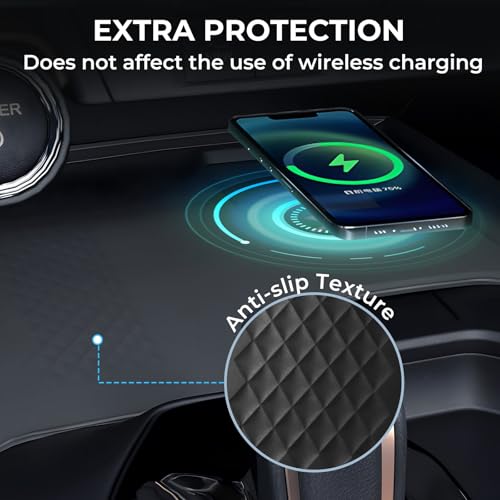Wireless Charging Protective Mat for Toyota Grand Highlander 2026 2025 2024, Center Console Interior Accessories Silicone Anti-Slip Wireless Charger Cover Pad for 2024-2026 Grand Highlander - style: Fits for Toyota Grand Highlander 2024-2026