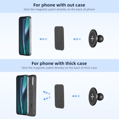 FANAUE Cell Phone Holder Base with 1" Ball Head Magnetic Car Phone Mount Stand Compatible with RAM Mount B Size 1 inch, can be Mounted on car Dashboard, Windshield, Suitable for 4.7-7.5" Smartphone