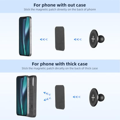 FANAUE Cell Phone Holder Base with 1" Ball Head Magnetic Car Phone Mount Stand Compatible with RAM Mount B Size 1 inch, can be Mounted on car Dashboard, Windshield, Suitable for 4.7-7.5" Smartphone