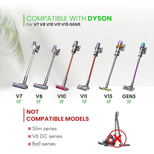 Flexible Crevice Tool for Dyson V7 V8 V10 V11 V15 Gen5 Cordless Vacuums - Vacuum Accessories & Attachments for Dryer Vent, Car Detailing and Corners Cleaning - Dryer Vent Cleaner Kit