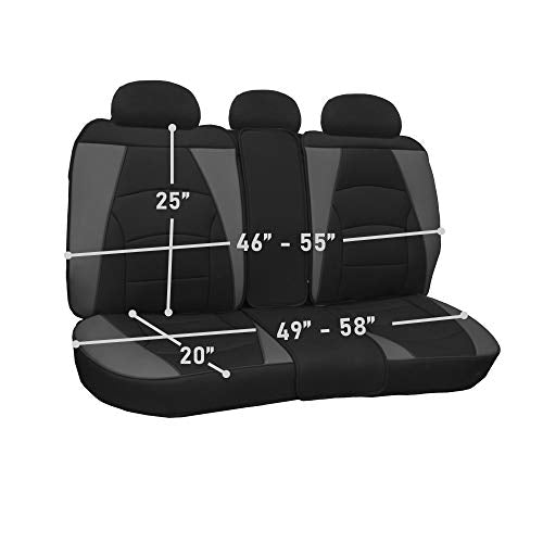 FH Group Ultra Comfort Highest Grade Faux Leather Full Set Cushion Pads Car Seat Covers for Front and Rear- Fit Most Car, Truck, SUV, or Van (Solid Beige) - color: Solid Beige, style: Full Set