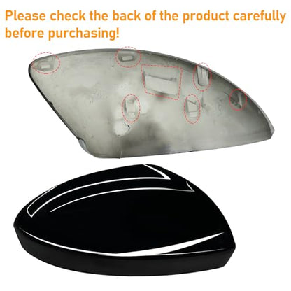 Moonlinks Compatible with Nissan Sentra 2020 2021 2022 2023 2024 Side Mirror Cover Replacement, Glossy Black Right Passenger Side Clip-on Mirror Cap for Sentra S/SR/SV/Sense/Advance/Exclusive - color: Right Black
