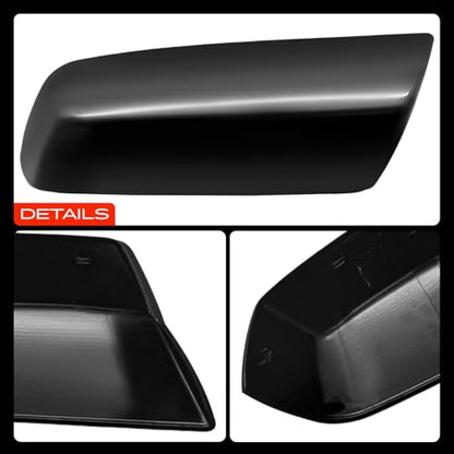 A-Premium 2 PCS Driver and Passenger Side Rearview Mirror Covers Caps - Compatible with Chevrolet Silverado 1500 LD & GMC Sierra 1500 Limited, Sierra 2500 HD - Smooth Black, Without Turn Signal Hole - color: Smooth Black
