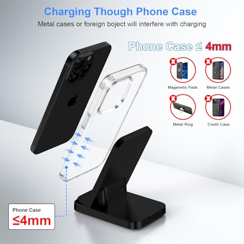 for Google Pixel Wireless Charging Stand for Pixel 10/10 Pro/10 Pro XL/9a/9 Pro/9 Pro XL/8/8 Pro/7/7 Pro/6/6 Pro/5, Android Wireless Phone Charger Fast Charging Station for Samsung S25 Ultra/S24 Plus - color: Black