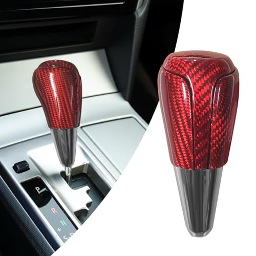 Compatible with Carbon Fiber Gear Shift Knob Head Cover Automotive Shift Lever Modified Decoration for Toyota Camry Corolla Highlander RAV4 (Red) - color: Carbon Fiber Red