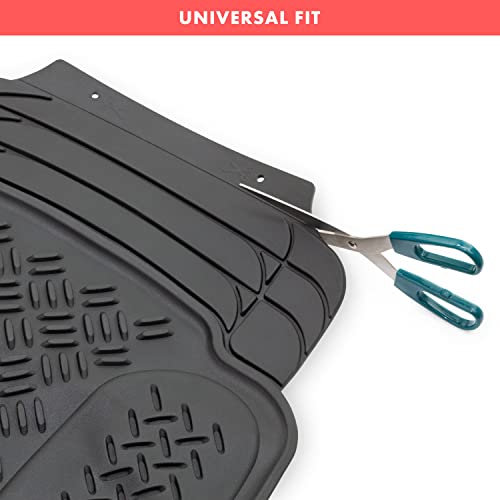 Heavy Duty Black Rubber Car Floor Mat by Vaygway –Automotive Rear Universal 1 Piece Runner Mat -Trimmable Rubber Liner Rug– Back Seat Liner – All Weather Protection for Car, Truck Van SUV - style: Car Rear Floor Mat Runner