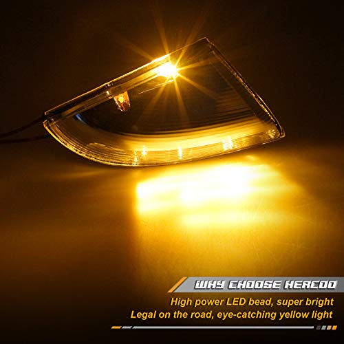 HERCOO LED Side Mirror Turn Signal Puddle Light Lamp Housing Cover Compatible with Dodge Ram 1500 2009-2018, Dodge Ram 2500 2010-2018, Ram 1500 Classic 2019-2022, Replacement for 68064949AA - size: Left-Clear