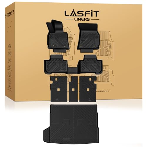 LASFIT Floor Mats & Cargo Mat & Backrest Mats for BMW X3 2025 2026 Custom Fit TPE All Weather 1st & 2nd Row Car Mats and Trunk Liners Accessories for 30 xDrive M50 xDrive - size: 2) X3 2025-2026 | Full Set