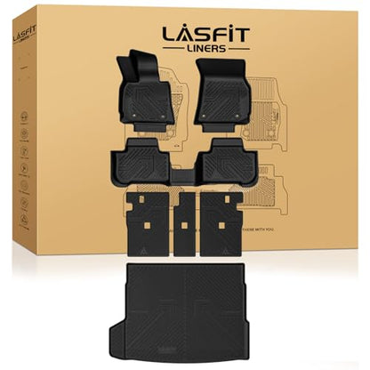 LASFIT Floor Mats & Cargo Mat & Backrest Mats for BMW X3 2025 2026 Custom Fit TPE All Weather 1st & 2nd Row Car Mats and Trunk Liners Accessories for 30 xDrive M50 xDrive - size: 2) X3 2025-2026 | Full Set