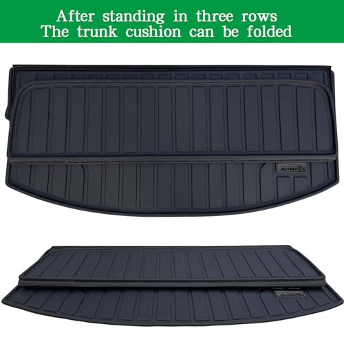 Large Cargo Liners Custom Fit for 2024 2025 Mazda CX90, Foldable Trunk Mat for 2024 Mazda CX-90, TPE All Weather Waterproof Rear Cargo Mat Easy to Clean-Black - size: 2024 2025 Mazda CX90 Cargo Liner