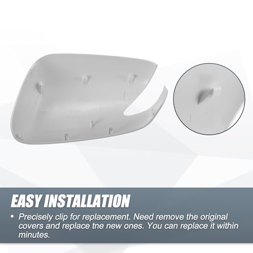 X AUTOHAUX Car Rear View Right Passenger Side Mirror Cover Cap Replacement White for Honda Fit 2009-2013 Fits W/Turn Signal Models Mirror Guard Covers Exterior Decoration Trims