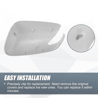 X AUTOHAUX Car Rear View Right Passenger Side Mirror Cover Cap Replacement White for Honda Fit 2009-2013 Fits W/Turn Signal Models Mirror Guard Covers Exterior Decoration Trims