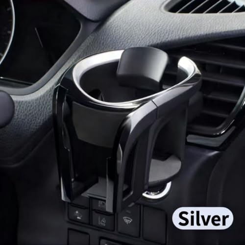 2-in-1 Car Air Vent Cup Holder and Cell Phone Mount, Anti-Spill Drink Slot & Fixed Angle Phone Clip, Universal Vehicle Organizer for Hands-Free Navigation