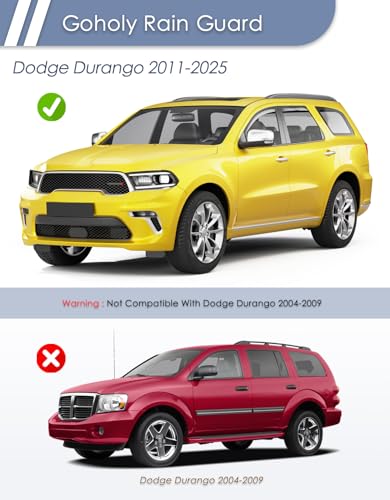 in-Channel Window Rain Guard for Fit for Dodge Durango 2011-2023 2024 2025 2026 Rain Guards Side Window Visors Low Profile Vent Visor Window Deflectors Vent Shades Car Accessories - size: 2011-2026 Dodge Durango
