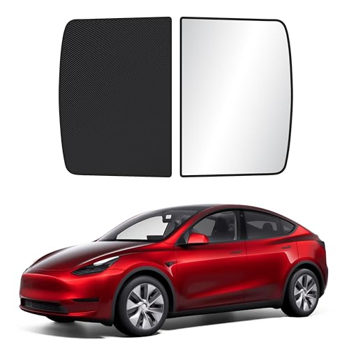 Econour Tesla Model Y Roof Sunshade, Panoramic Roof Window Insulation UV Rays Protection Sun Shade for 2020 2021 2022 2023 Tesla Model Y Accessories - size: Tesla Model Y Roof