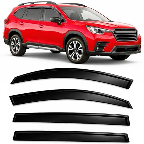 2019-2026 Tape-On Side Window Visor Deflectors for Subaru Ascent Smoke Tinted Rain Guards Premium Onyx Limited 2020 2021 2022 2023 2024 2025 - size: For Subaru Acent 2019-2026