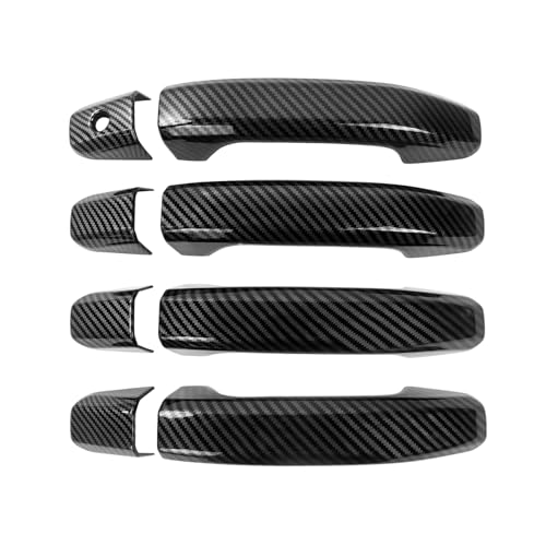 Door Handle Covers Trim Compatible with 2014-2024 Chevrolet Silverado+GMC Sierra Suvs Trucks Carbon Fiber Style Without Passenger Keyhole Exterior Accessories 8PCS - color: Carbon Fiber, size: 14-19 Silverado No Smartkeyhole
