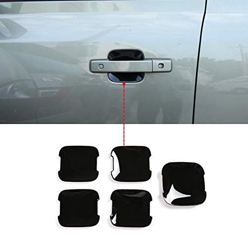 5pcs ABS Car Exterior Door Handle Bowl Cover Trim for Land Rover Defender 110 2020 Car Accessories (Bright Black) - color: Bright Black