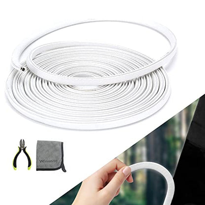 Winunite 65.6ft(20m) Car Door Edge Guards White – Fits Most Vehicles, No Glue, U-Shaped, Built-in Metal Clips, Scratch and Chip Resistant – Reduces Dings in Parking Lots - color: white, size: 65-3/5Ft
