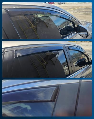 Shatterproof in-Channel Rain Guards for Honda CR-V (CRV) 2012-2016, Clip-on Window Deflectors Vent Window Visors Rain Sun Wind Guards Shade Deflectors, 4 pcs - size: For CR-V 2012-2016