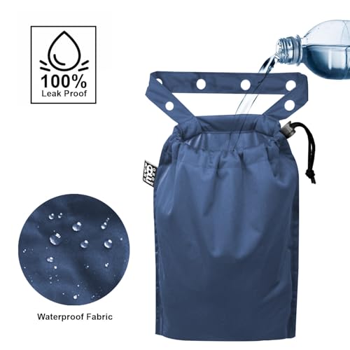 2 Pack Leakproof Car Trash Bags Detachable Waterproof Garbage Bags with Drawstring Hanging Organizer for Back Seat & Travel Grey & Navy - color: Grey & Navy