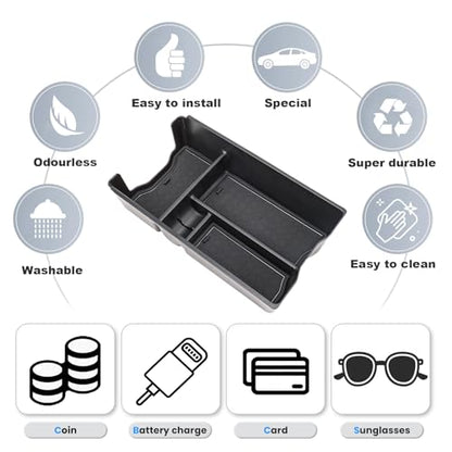 5PCS Center Console Organizer Tray and Wireless Charging Mat Compatible with 2026 Toyota RAV4 Armrest Bottom Tray Cup Holder Center Console Silicone Pad Interior Accessories(Not for Limited) - style: 5 PCS Center Console Tray