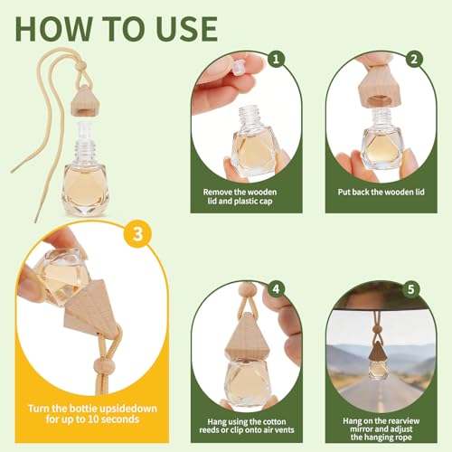 Car Air Freshener Diffuser 2 Pack Hanging Air Freshener Diffuser - Citrus&Jasmine Cedar Breeze Scent Car Fresheners 120 days Long Lasting Vent Clip 0.27 oz Each Air Fresheners Gifts for Women Birthday