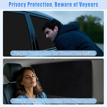 ZATOOTO Suede Car Window Shades 4PCS - Car Window Covers for Ultimate Privacy, UV Protection, and Heat Insulation, Side Window Sun Shade Perfect for Camping, Travel, Baby Safety, and Daily Use - color: Black Suede Flat–Full Set 4PCS