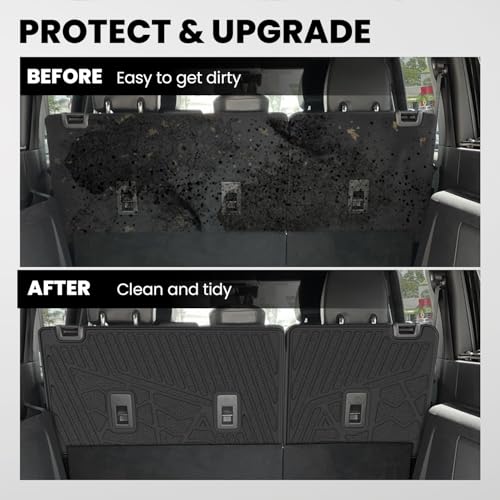LASFIT Rear Back Seat Cover for Ford Bronco 4-Door 2021-2026 TPE Backrest Mats All Weather Protector Waterproof Split-Seat Design Liner Non-Slip Easy Clean, Bronco 4 Door Accessories - style: 4) Bronco 4-door| 21-25 | Back Seat Cover