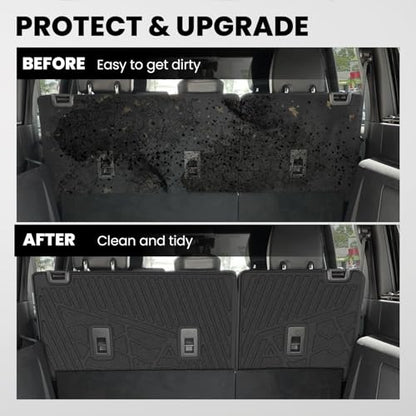 LASFIT Rear Back Seat Cover for Ford Bronco 4-Door 2021-2026 TPE Backrest Mats All Weather Protector Waterproof Split-Seat Design Liner Non-Slip Easy Clean, Bronco 4 Door Accessories - style: 4) Bronco 4-door| 21-25 | Back Seat Cover
