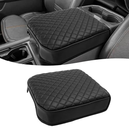 KBH Center Console Armrest Cover for 2023 2024 2025 2026 Ford F250 F350 F450 F550 Super Duty, Vinyl Leather Trim, Arm Rest Lid Cushion Protector, Anti-Scratch, Black (Fits Bucket Seat Console Only) - color: Black