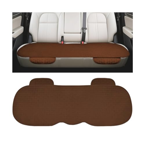 Car Back Seat Cover, Anti-Slip Long Comfortable Vehicle Rear Chair Protectors with Storage Pocket, Breathable Automotive Back Bench Cushion Pad, Universal for SUV Sedan Truck (Brown) - color: Brown