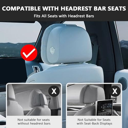 REVXON Car Back Seat Tray Table for Tesla Cybertruck/Model 3/Model S/Model X, Foldable Backseat Tray Desk for Rear Passengers, with Non-Slip pad, Phone and Drink Holder, for Eating and Work