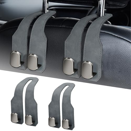 Car Seat Headrest Hooks for Purses and Bags, 2 Pack Bag Purse Holder for Car With Double Metal Hooks, Car Purse Hanger, Headrest Back Seat Handbags Hook Cute Hanging Accessories, Grey - color: Grey 2pcs