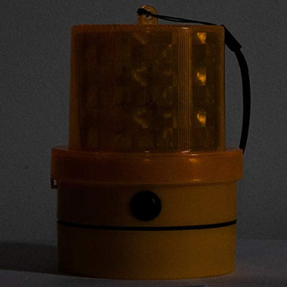 VULCAN Amber LED Emergency Warning Beacon - Portable - Magnetic and Battery-Operated - 24 LEDs - Photocell Technology - Operates in Low Light or Dark Conditions Only