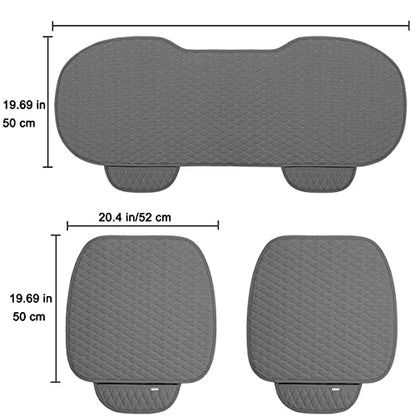 West Llama Pu Leather Car Seat Bottom Covers Protectors Include 1 Pair Front Driver Seat Pad Mat and 1 Rear Bench Cover Universal Fit 90% Vehicles,Gray - color: A-Gray, size: Universal Fit - Full Set