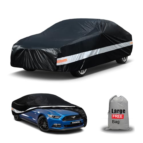 Ford Car Cover Custom-Fit Car Cover for Ford Mustang, Waterproof All-Weather Car Cover, Lightweight Full Exterior Cover for Outdoor Protection Against Sun, Rain, Dust, Snow, and Wind. - size: Custom-Fit Ford Mustang