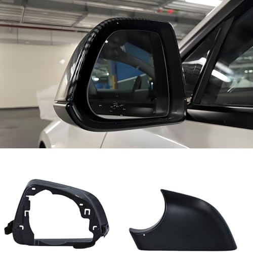 Fits For Tesla Model 3 Left Driver Side Wing Mirror Cover and Mirror Frame Set Rearview Lower Holder Tray Cap Housing 2017-2024(left side black) - size: Model 3 Left Side Black