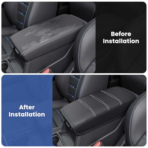 Center Console Cover for Honda CRV 2026 2025 2024 2023, Upgraded PU Leather Thick & Soft Armrest Cover for CRV 2023-2026 (Gray Stitching) - color: Gray Stitching