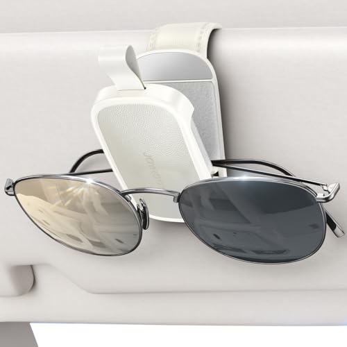 JOYROOM Sunglass Holder for Car Magnetic Visor Sunglasses Holder Clip (White) - color: White, size: 1 Pack