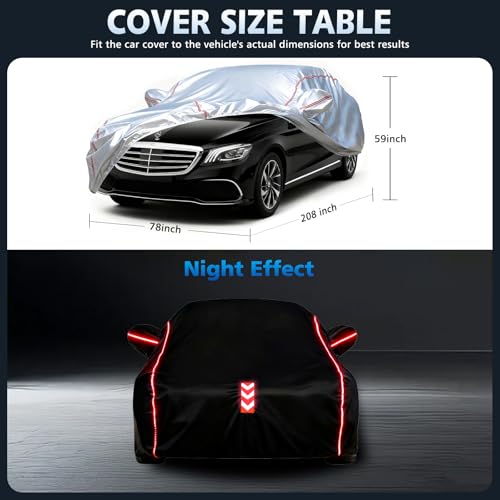 Car Cover Waterproof All Weather for Mercedes-Benz S-Class 2006-2025,All-Around Fastening and 4 Upgrades, 30s Quick-Install for Car Cover - size: 4（for Mercedes S-Class）