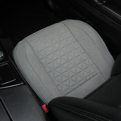 West Llama Linen Front Car Seat Cover Protector Anti-Slip Bottom Seat Cover Fits 95% of Vehicles,Wrapping Around The Bottom,Triangular Pattern(Gray-2Pcs) - color: Triangular Pattern-Gray, size: 2pc